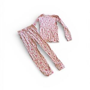 Charming Pink Floral Kids Pajama Set